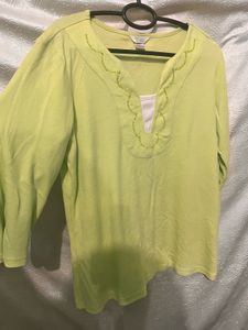 Lime Green Embellished Neck Top