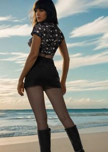 Semi Sheer Floral Print Transparent Crop Top