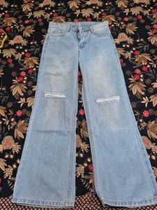 Ripped Wide Leg Jeans