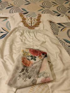 Embroidery Design Suit Set With Pant And Dupatta