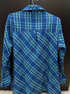 Blue Plaid Button Down Shirt