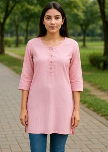 Pink Casual Kurta
