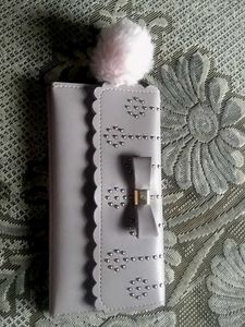 Cute Bow Wallet with Pom-Pom