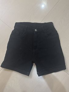 Black Denim Shorts