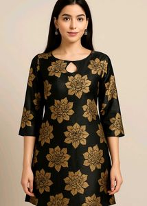 Black And Golden Zariwork Embroided Kurta