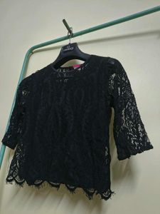 Classy Black Netted Top