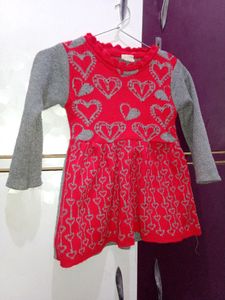 1-2 Yr Grey&amp;Red Colour Woolen Set