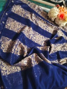 🎆Elegant Royal Blue Saree🎆