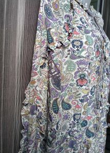 Paisley Ruffle Maxi Dress