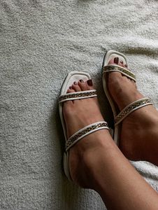 White Rhinestone Flat
