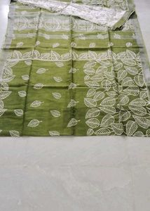New Green Linen Saree