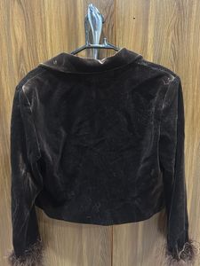 Velvet Cropped Blazer