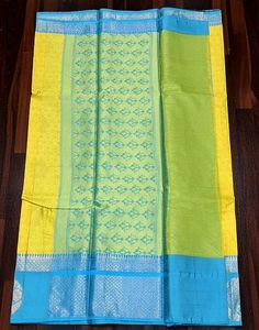 Yellow &amp; Blue Silk Saree