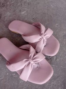 Cute Pink Bow Slides