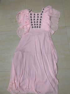 Peach Kurta With Embellishment