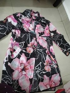 Floral Print Sheer Trench Coat