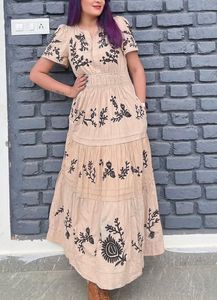 Anthropologie Embroidered Midi Dress