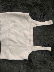 White Cropped Tank Top