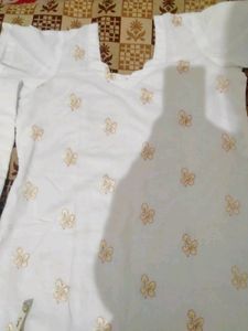 Like New White Suit With Salwar