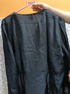 Elegant Black Embellished Button-Down Top