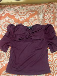 Chic Burgundy Cutout Top