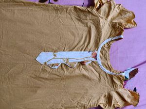 Yellow Plain Simple Kurti
