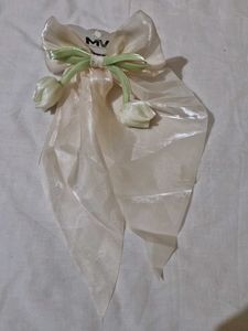 Elegant Hair Bow with Floral Accents