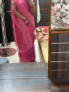 Daily uses Pink Floral Chiffon Saree
