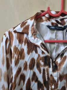 Zara Cheetah Print Shirt