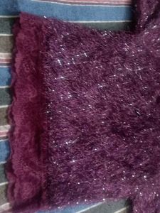 Plum Fuzzy Knit Sweater