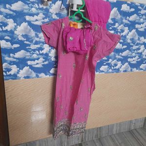 Red Embellished Kurta Set