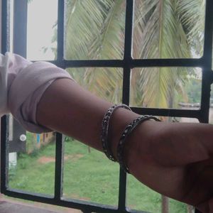 Black Thin Bangles (Set of 2)