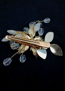 Floral Hair Clip with Pearl Accent