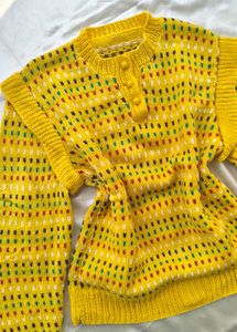 Handmade Knit Ruffle Sweater