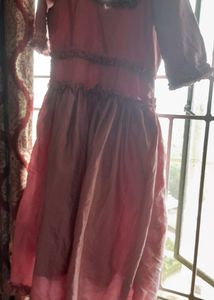Vintage Pink Lace Trim Dress