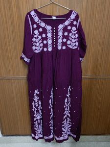 Long Lucknow Work Kurta
