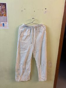 Casual White Cotton Pants