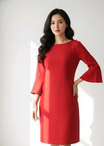 Elegant Red Midi Dress