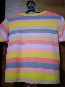 Multi Strips Knotted Crop Top !!