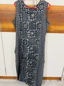 Black & Grey Rayon Kurta
