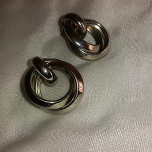 Silver Tone Trinity Knot Earrings