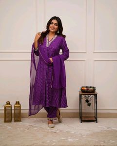 AC651 Pant Kurta Dupatta Purple 💜