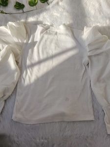 Elegant White Puff Sleeve Top