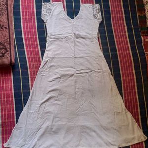 Chikankari-Inspired White Cotton Dress