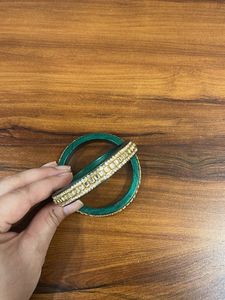 Green &amp; Gold Bangle Set