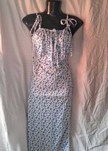 Floral Print Tie-Strap Maxi Dress