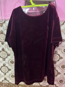 Maroon Velvet Tee