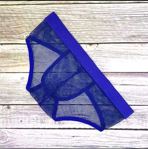 Men's Blue Mesh Large Fishnet Briefs.