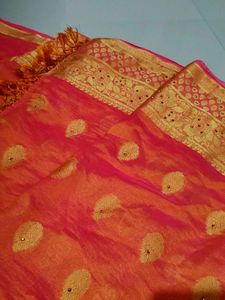 Silk Saree With Different Shade Of Orange