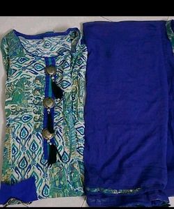 Stylish Cotton Plazoo Suit With Lace Duppata